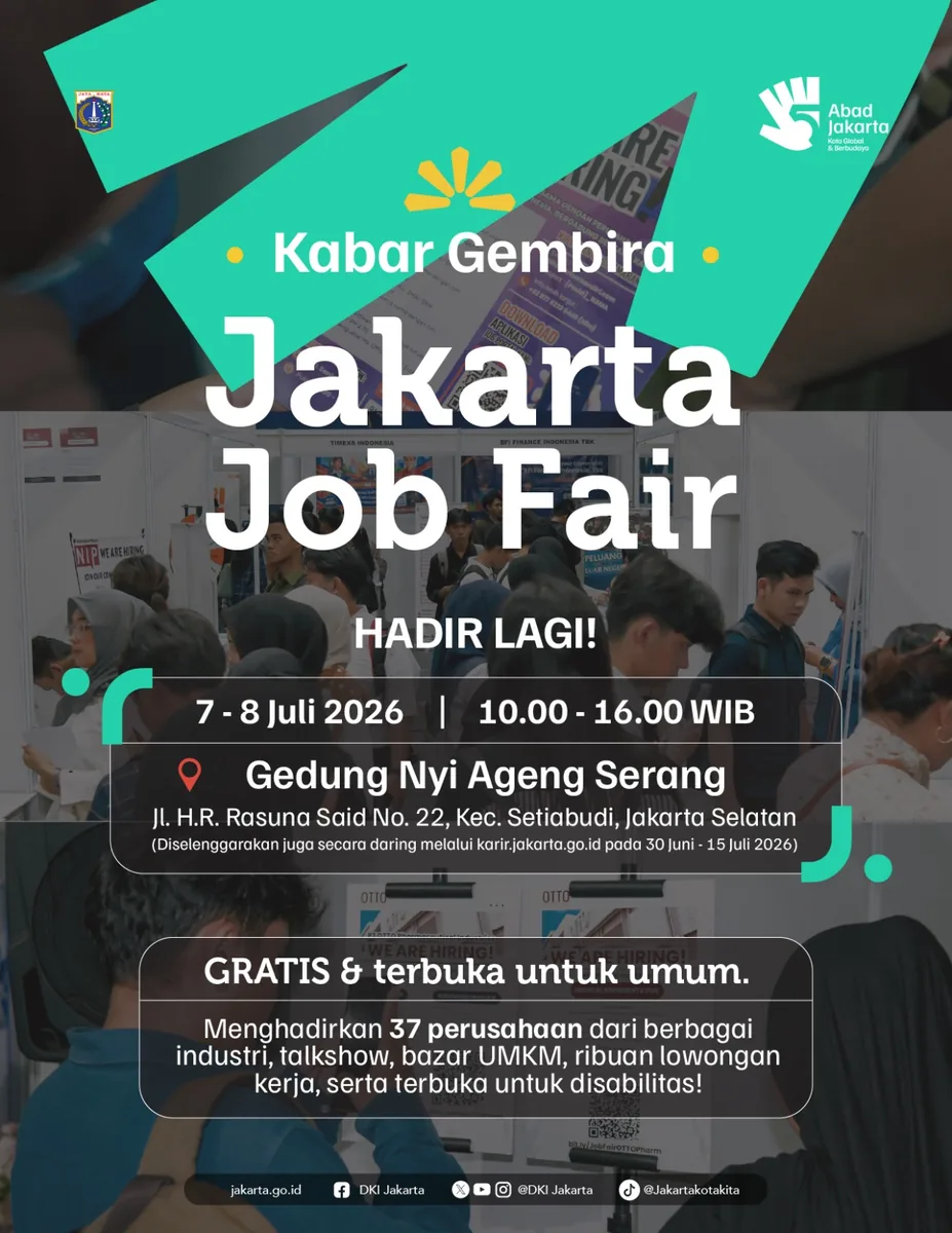 Job Fair Kabupaten Jepara 2026 (Suku Dinas TKTE Wilayah Kabupaten Jepara Barat) : 7-8 Juli 2026
