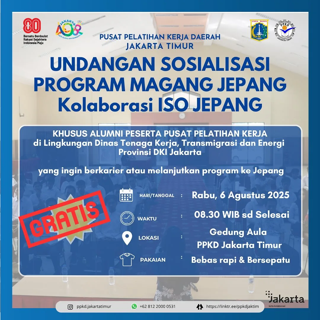 UNDANGAN SOSIALISASI PROGRAM MAGANG JEPANG – PPKD KABUPATEN JEPARA
